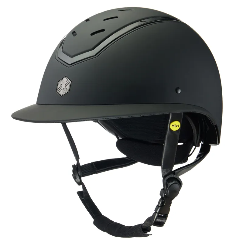 EQX by Charles Owen Kylo Wide Peak Riding Hat with MIPS - Black Matte/Black Gloss